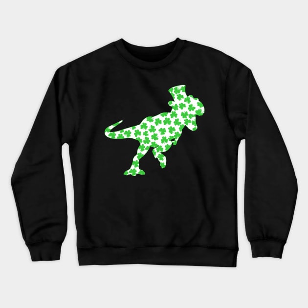 st patricks day dinosaur Crewneck Sweatshirt by Bagshaw Gravity